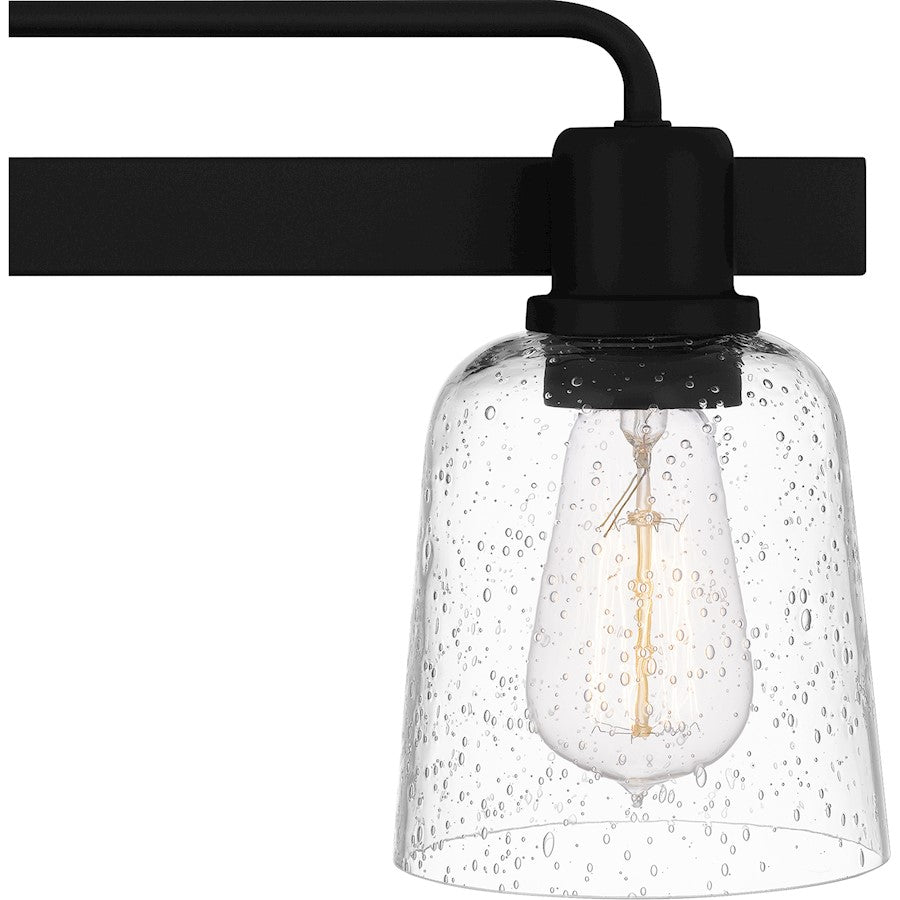 Lydia 4 Light Bath Light, Matte Black/Clear Seedy