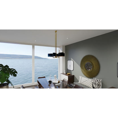Madden 6 Light Island Light, Aged Brass/Metal