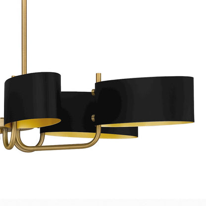 Madden 6 Light Island Light, Aged Brass/Metal