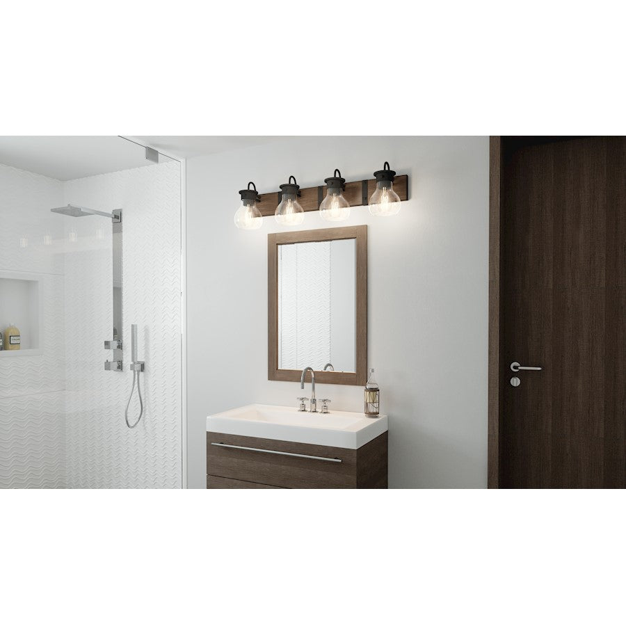 Quoizel Maverick 4 Light Bath Vanity, Earth Black - MAV8633EK