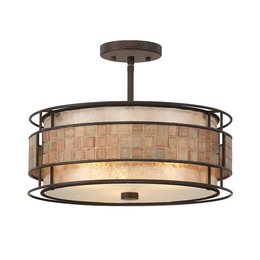 3 Light Laguna Semi-Flush Mount, Renaissance Copper