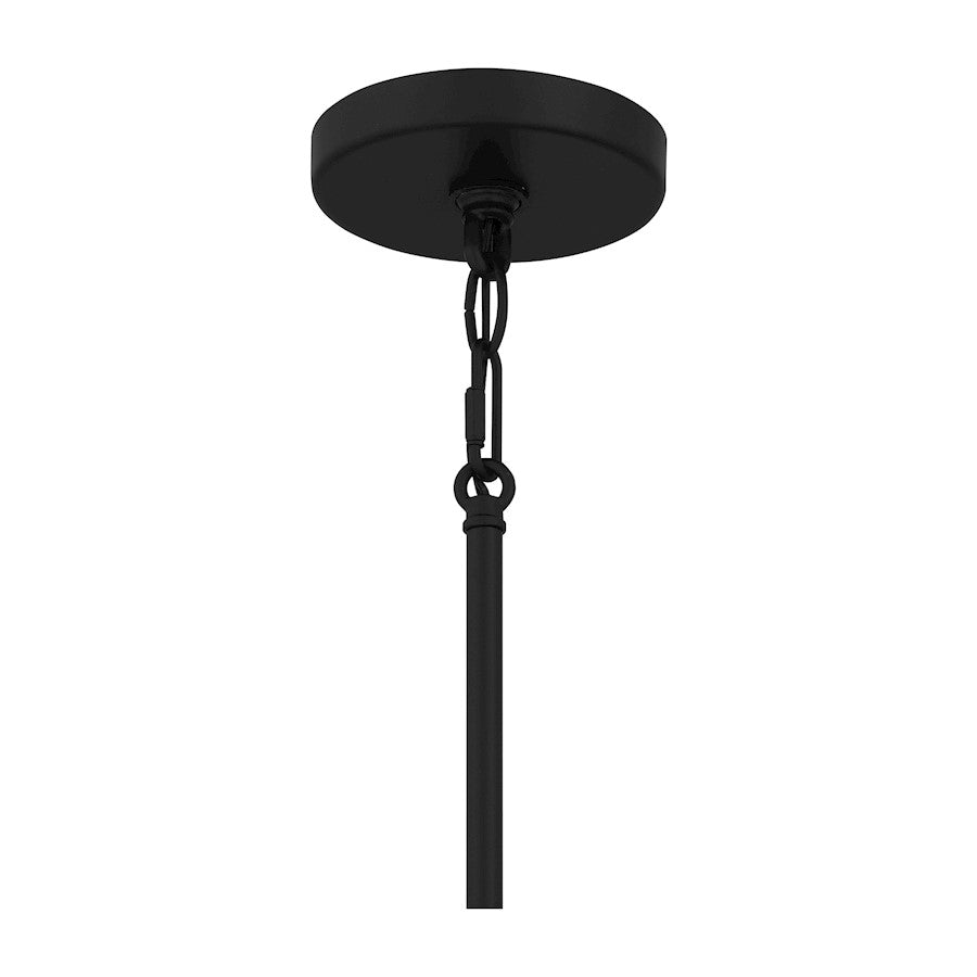 McIntire 1 Light Mini Pendant, Matte Black/Clear Seedy