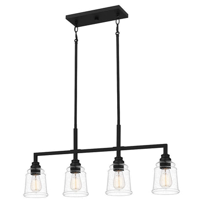 McIntire 4 Light Island Light, Matte Black/Clear Seedy