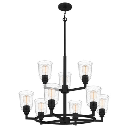 McIntire Chandelier, Matte Black/Clear Seedy