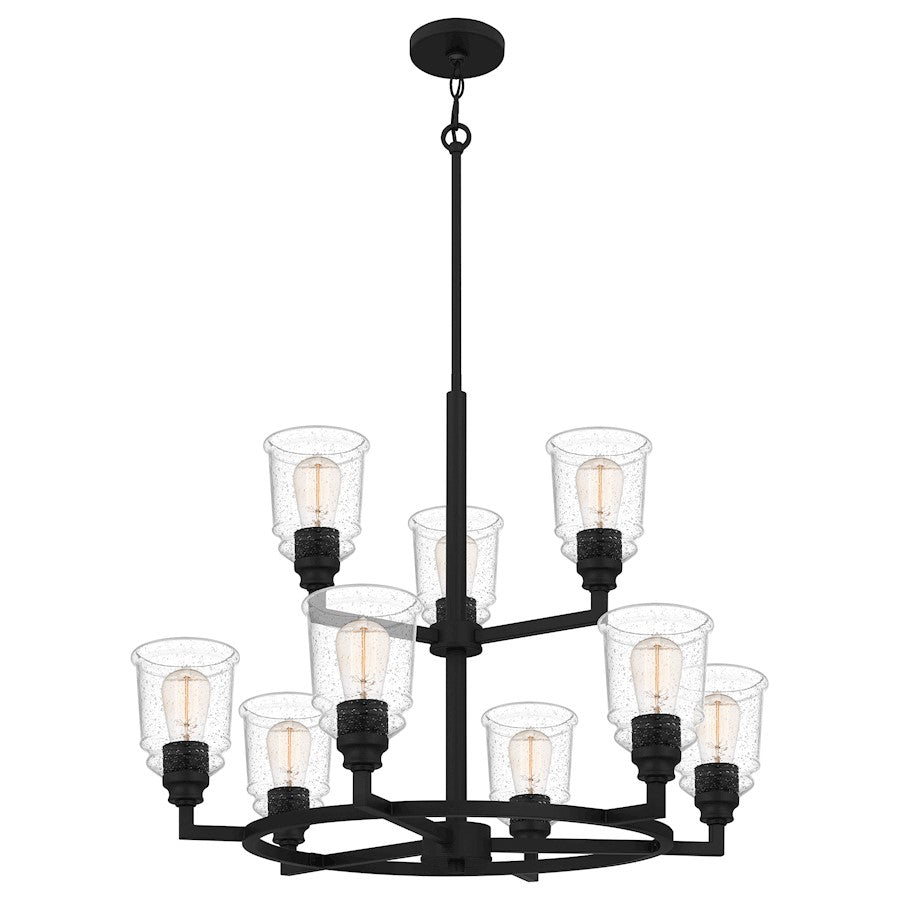 Quoizel McIntire 9 Light Chandelier Matte Black/Clear Seedy - MCI5030MBK