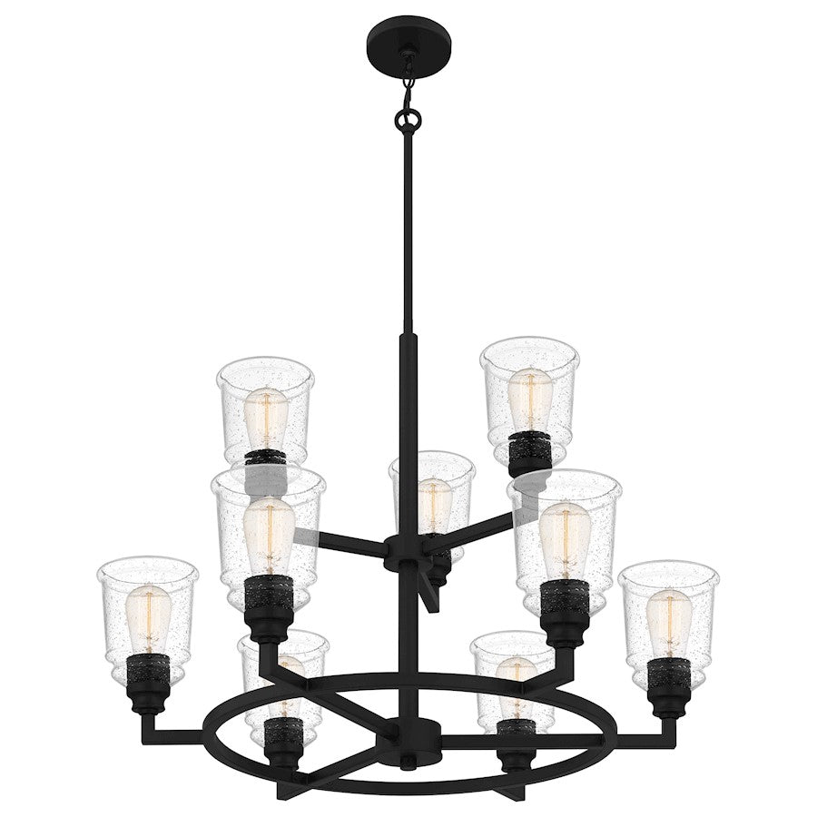 McIntire Chandelier, Matte Black/Clear Seedy