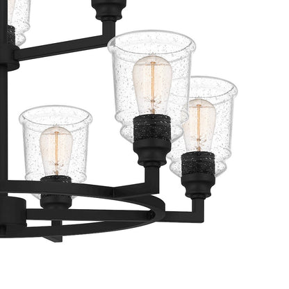 McIntire Chandelier, Matte Black/Clear Seedy