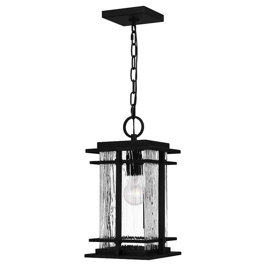 McAlister 1 Light Mini Pendant, Earth Black/Clear Textured