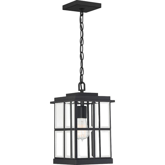 Mulligan 1 Light Mini Pendant, Matte Black/Clear Beveled