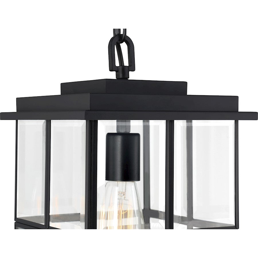 Mulligan 1 Light Mini Pendant, Matte Black/Clear Beveled