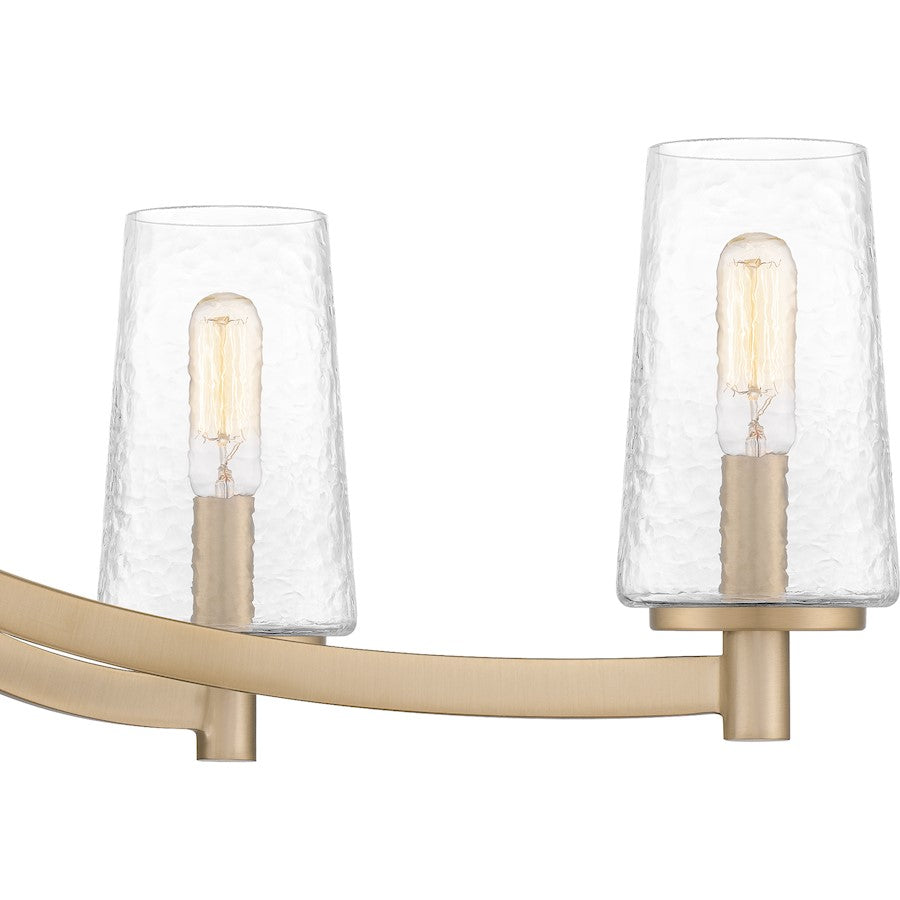 Miccio 6 Light Island Light, Bronze Gold/Clear Glacial Glass