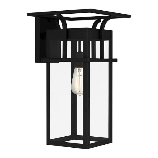 Markley 1 Light Outdoor Lantern, Earth Black/Clear