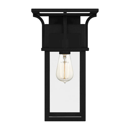 Markley 1 Light Outdoor Lantern, Earth Black/Clear