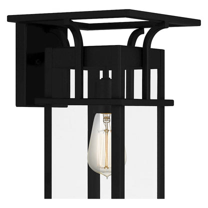 Markley 1 Light Outdoor Lantern, Earth Black/Clear