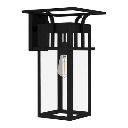 Markley 1 Light Outdoor Lantern, Earth Black/Clear