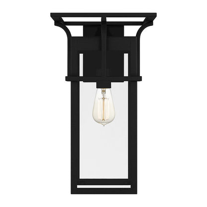 Markley 1 Light Outdoor Lantern, Earth Black/Clear