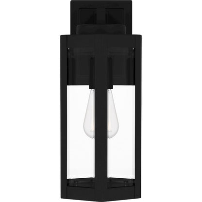 Mesnick 1 Light Outdoor Lantern, Black/Clear Beveled