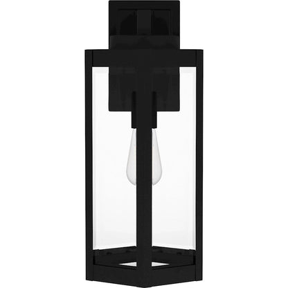 Mesnick 1 Light Outdoor Lantern, Black/Clear Beveled