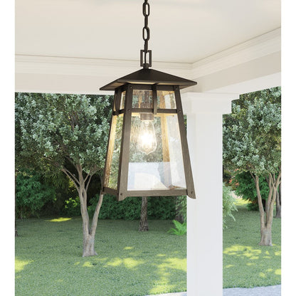 Merle 1 Light Mini Pendant, Burnished Bronze/Clear Seeded