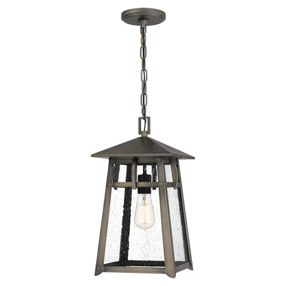 Merle 1 Light 17" Outdoor Lantern, Burnished Bronze/Seeded