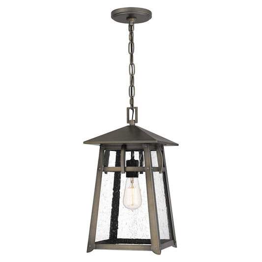 Merle 1 Light 17" Outdoor Lantern, Burnished Bronze/Seeded