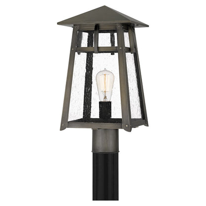 Merle 1 Light 17.75" Outdoor Lantern, Burnished Bronze/Seed