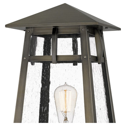 Merle 1 Light 17.75" Outdoor Lantern, Burnished Bronze/Seed