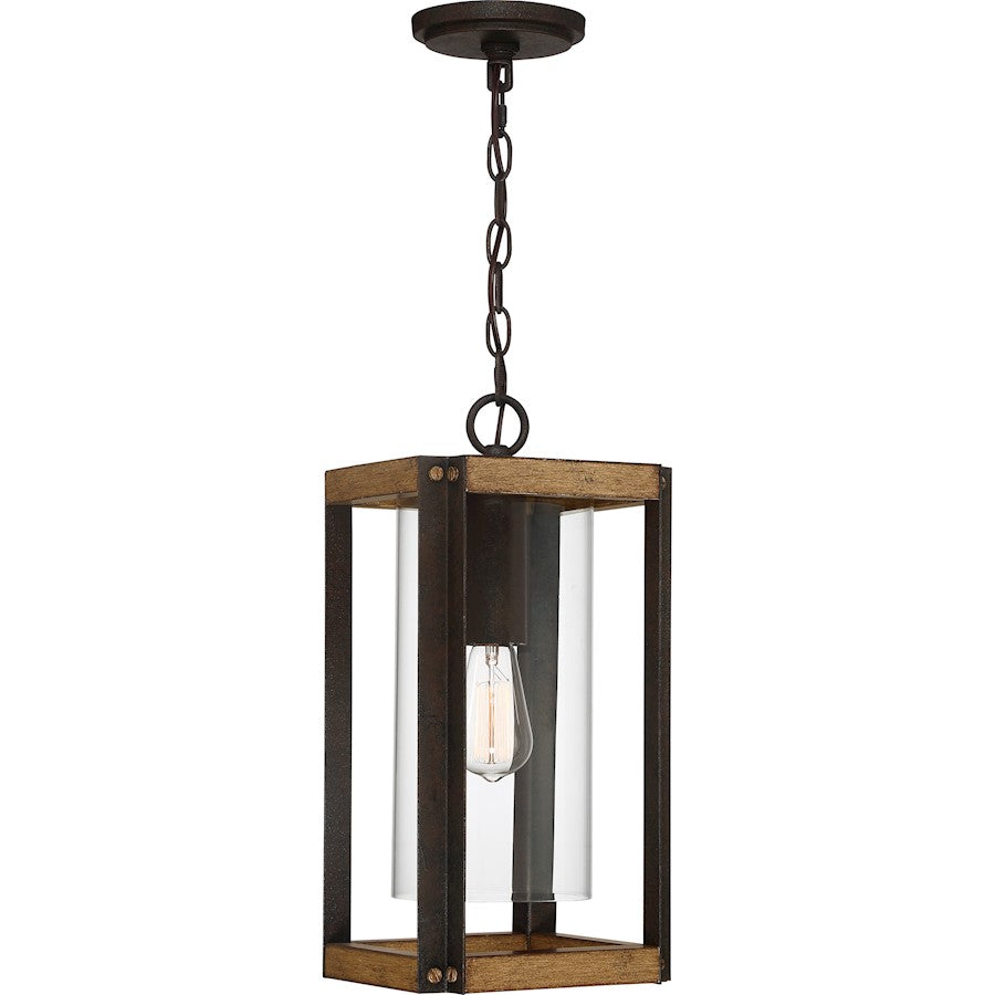 Marion Square 1 Light Mini Pendant, Rustic Black/Clear