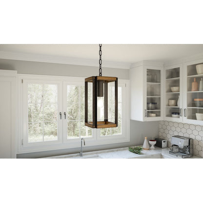 Marion Square 1 Light Mini Pendant, Rustic Black/Clear