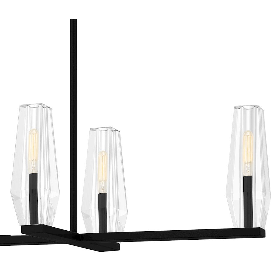 Malamute 6 Light Island Light, Matte Black/Clear Crystal