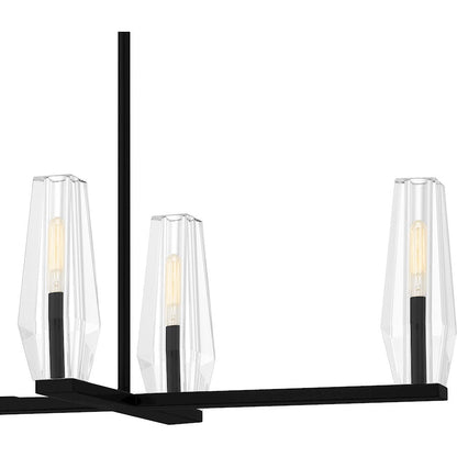 Malamute 6 Light Island Light, Matte Black/Clear Crystal