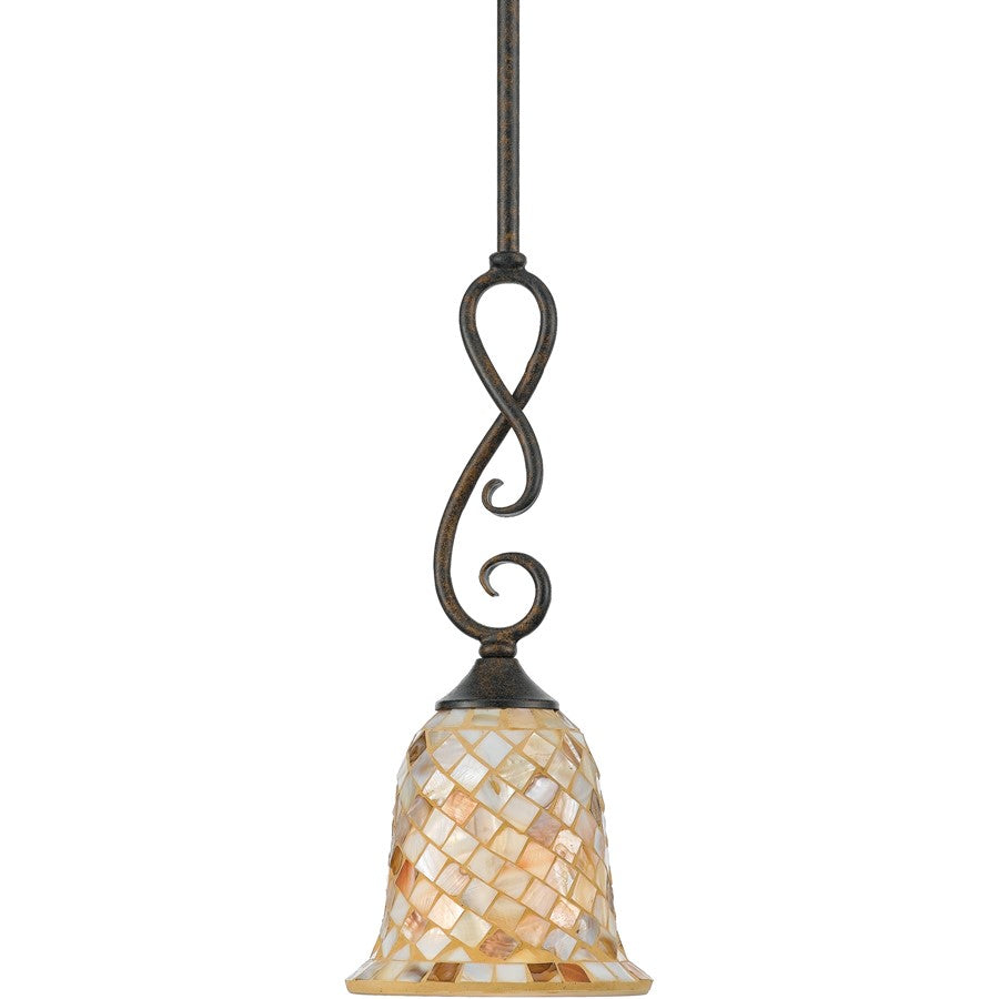 1 Light Monterey Mosaic Mini Pendant, Malaga