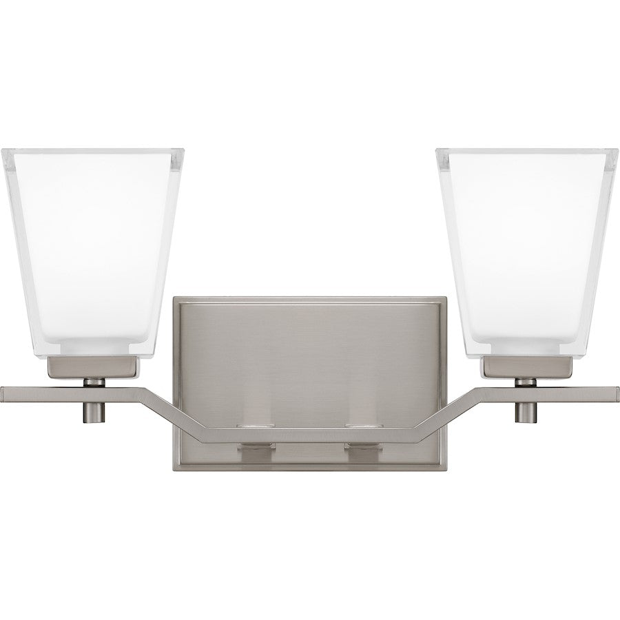 Myra 2 Light Bath Vanity, Brushed Nickel