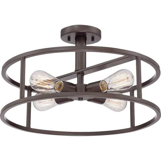 New Harbor Semi-Flush Mount, Western Bronze