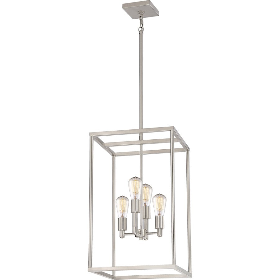 New Harbor 4 Light Chandelier, Brushed Nickel