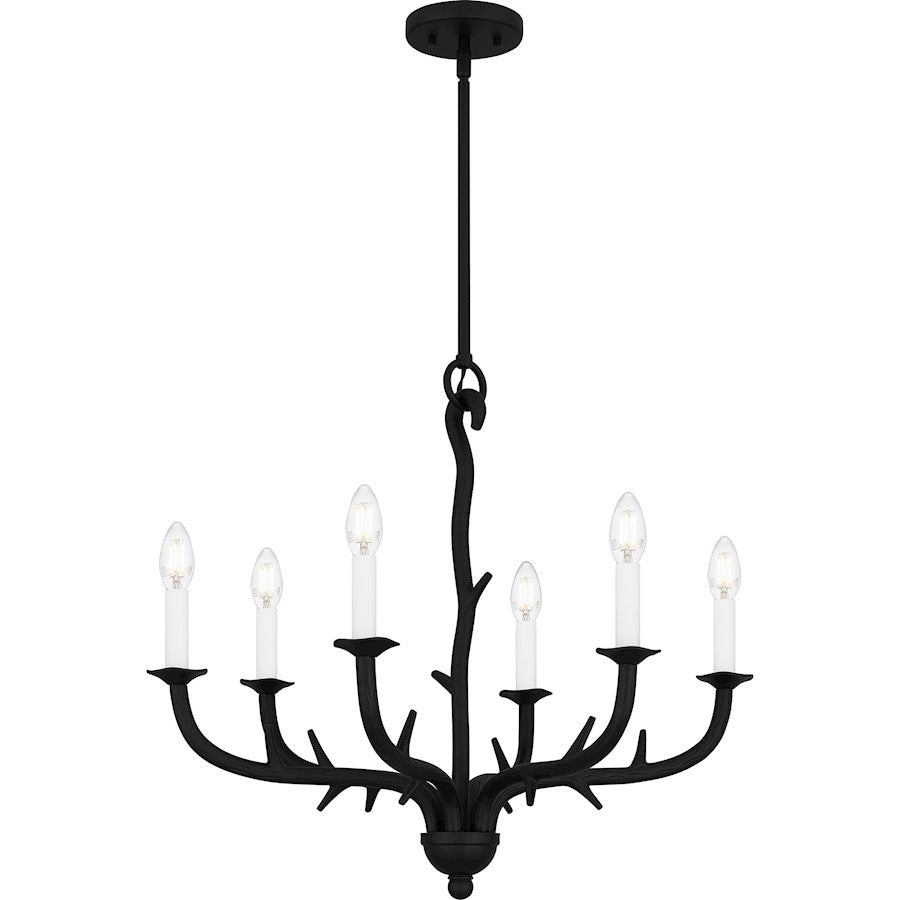 Quoizel Oakley 6 Light Chandelier, Earth Black - OAK5025EK