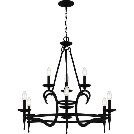 Quoizel Octavia 9 Light Chandelier, Earth Black - OCA5032EK