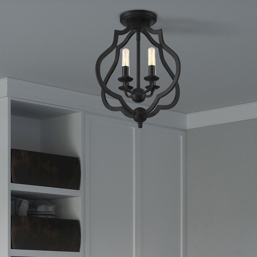 Quoizel O'Keefe 4 Light Semi-Flush Mount, Matte Black - OKF1715MBK