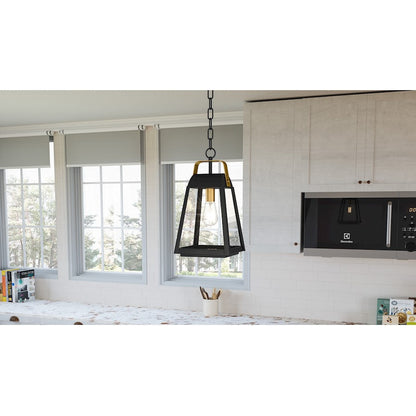 O'Leary 1 Light Mini Pendant, Earth Black/Clear