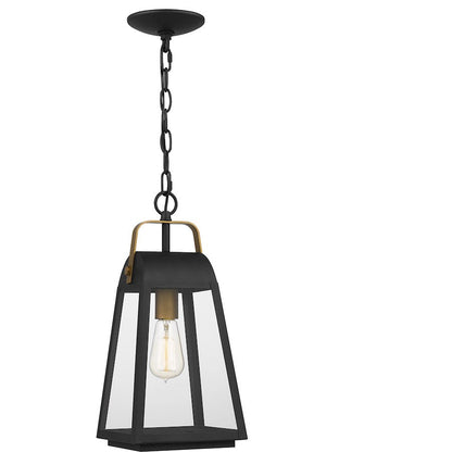 O'Leary 1 Light Outdoor Hanging Lantern, Earth Black