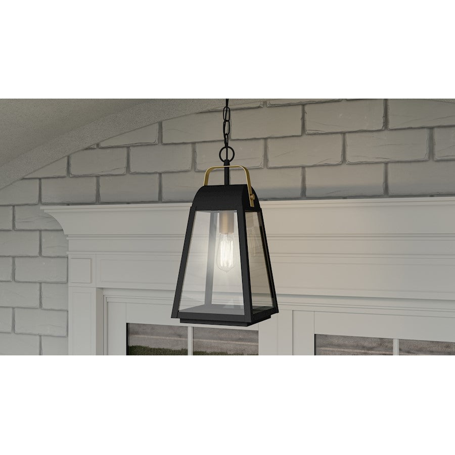 O'Leary 1 Light Outdoor Hanging Lantern, Earth Black