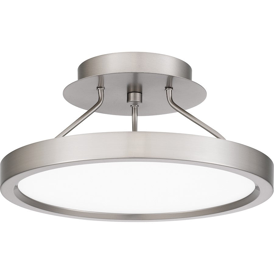 Quoizel Outskirts LED 11" Semi-Flush Mount, Nickel/White - OST1811BN