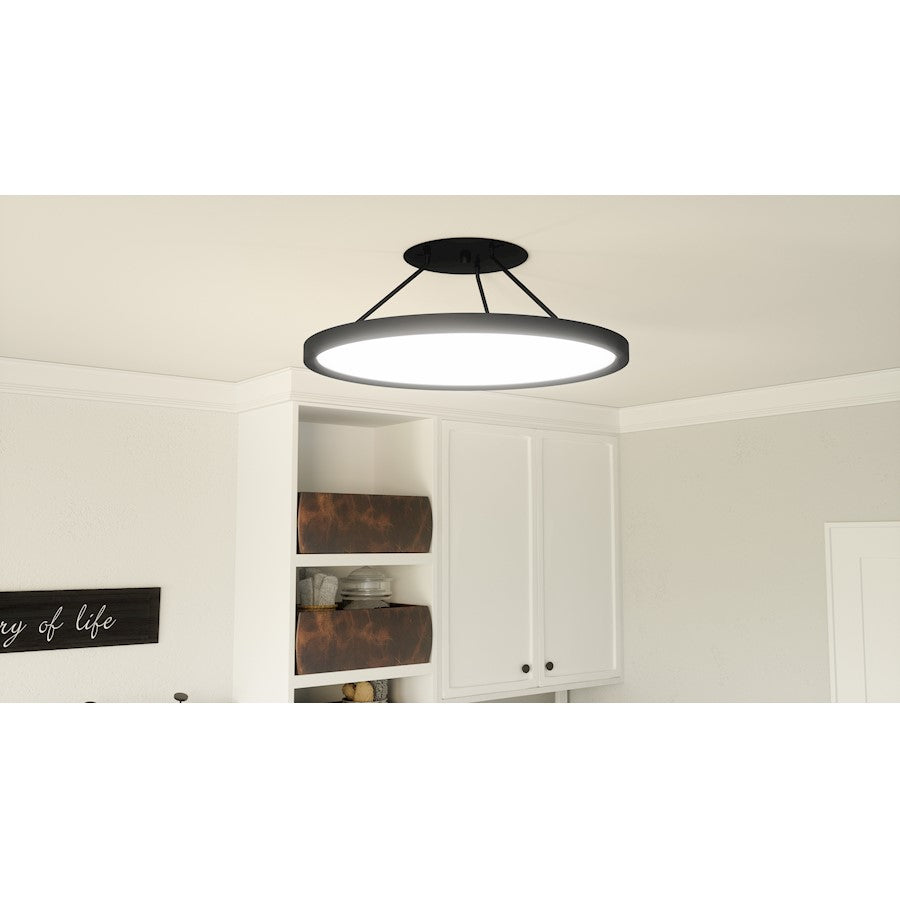 Quoizel Outskirts LED 11" Semi-Flush Mount, Black/White Acrylic - OST1811EK