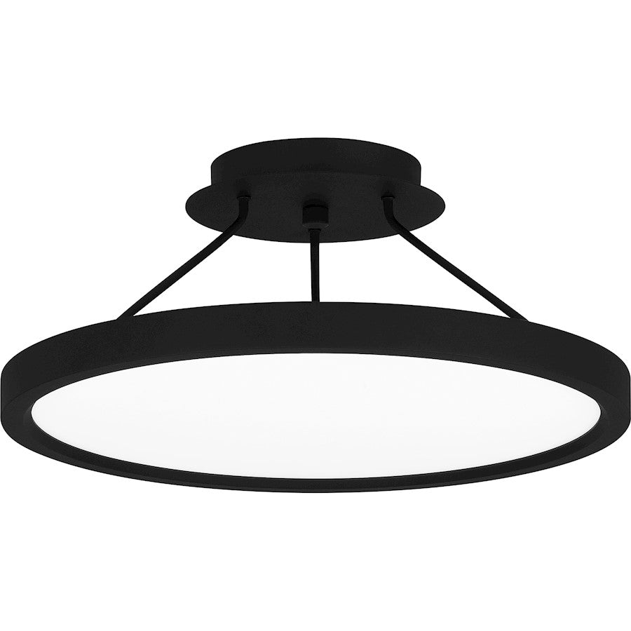 Quoizel Outskirts LED 15" Semi-Flush Mount, Black/White Acrylic - OST1815EK