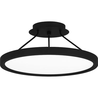 Quoizel Outskirts LED 15" Semi-Flush Mount, Black/White Acrylic - OST1815EK