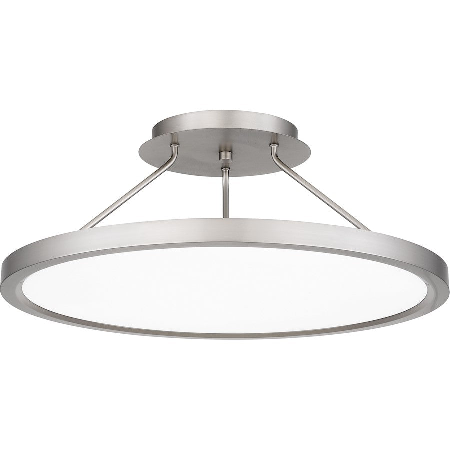 Quoizel Outskirts LED 20" Semi-Flush Mount, Nickel/White Acrylic - OST1820BN