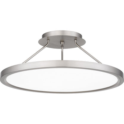 Quoizel Outskirts LED 20" Semi-Flush Mount, Nickel/White Acrylic - OST1820BN