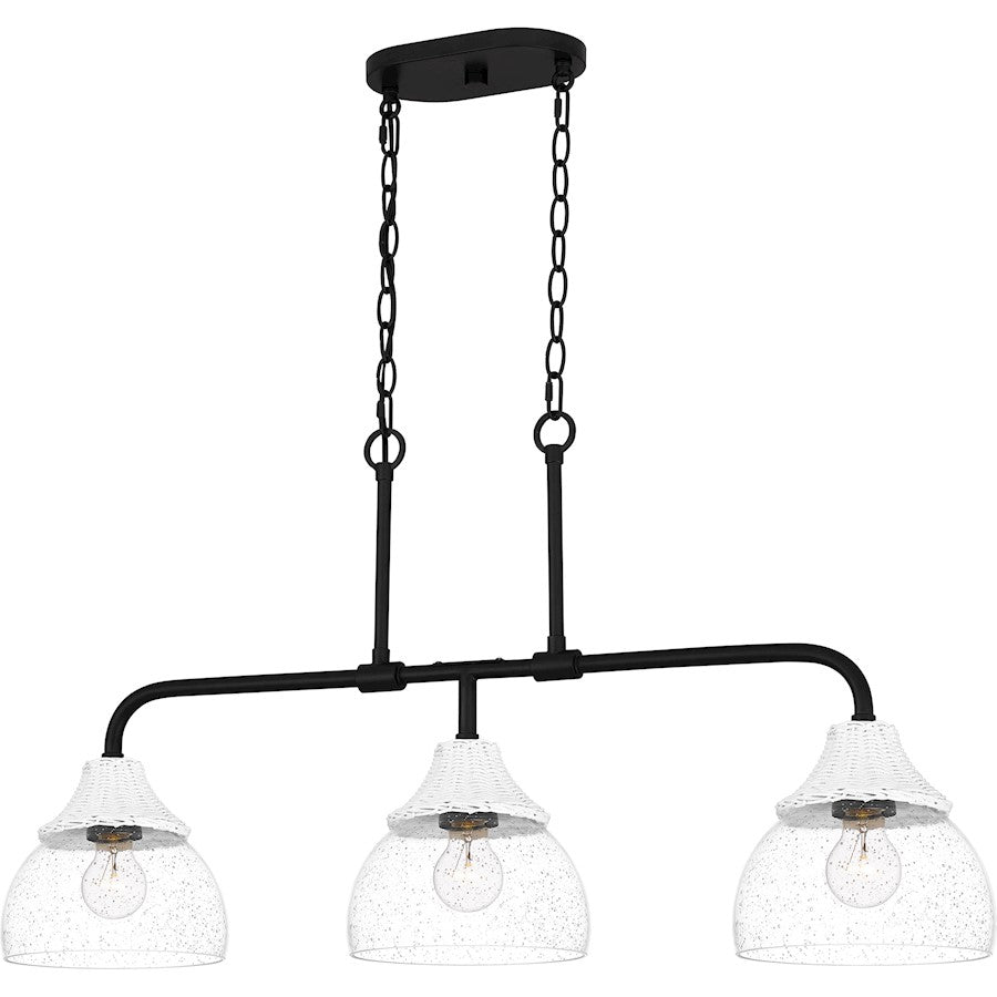 Otten 3 Light Island Light, Matte Black/Clear Seedy