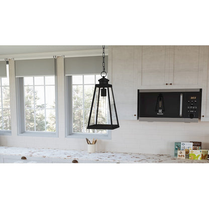 Paxton 1 Light Mini Pendant, Matte Black/Clear Beveled