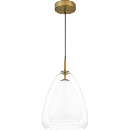 Aero 1 Light Mini Pendant, Aged Brass/Clear/Opal